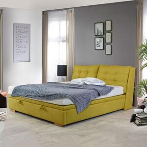 Kárpitozott ágy 180 x 200 rakodótérrel sárga, Novi