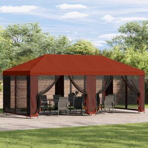 VidaXL Kerti pavilon 6 x 3 m Terrakotta Poliészter és acél 190