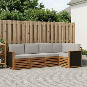 VidaXL Szegmentált kanapé szett 4 pcs Természetes és Világosszürke
