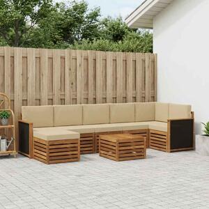 VidaXL Kültéri kanapé szett párnával 7 pcs Természetes