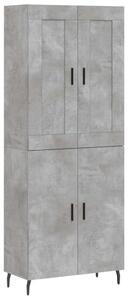 Modern Magas Szekrény - Beton Szürke - 180 cm