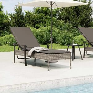 RelaxDays - Napozóágy - Polyrattan - Szürke - 198x66cm