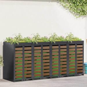 VidaXL Gurulós kuka tároló 4 kukához Antracit 340 x 77.5 x 115.5 cm
