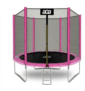 Aga SPORT TOP Trambulin 250 cm Rózsaszín + védőháló + létra