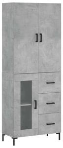 VIDAXL Magas Szekrény - Beton Szürke - 69,5x34x180 cm