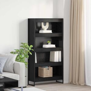 Könyvespolc 2 pcs Fekete tölgy 80 x 30 x 155 cm Faanyag