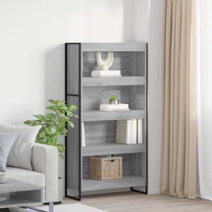 Könyvespolc 2 pcs Szürke Sonoma 80 x 30 x 155 cm Faanyag