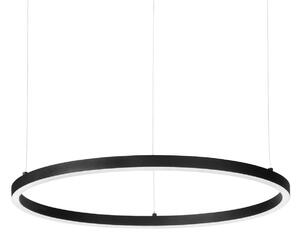 IDEAL LUX Ideal Lux LED lógó lámpa Oracle Slim Ø 70 cm fekete 3000 K, Fekete, Nappali / Étkező, Alumínium, Modern