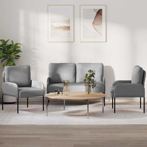 VidaXL Ülőgarnitúrák 3 pcs Világosszürke 115 x 56 x 80 cm Furnér