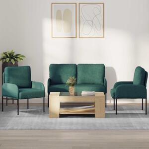 VidaXL Ülőgarnitúrák párnával 3 pcs Sötétzöld 115 x 56 x 80 cm Furnér