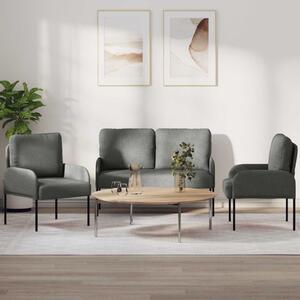VidaXL Ülőgarnitúrák 3 pcs Sötétszürke 115 x 56 x 80 cm Furnér