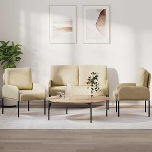 VidaXL Ülőgarnitúrák párnával 3 pcs Krém 115 x 56 x 80 cm Furnér