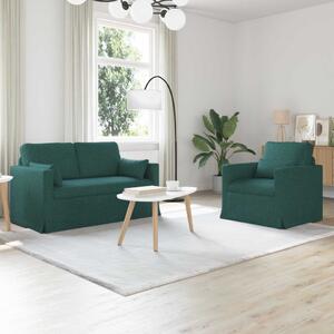 VidaXL Kanapé Szett 2 pcs Sötétzöld 139 x 78 x 80 cm szövet