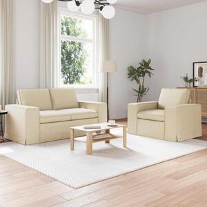 VidaXL Kanapé Szett 2 pcs Krém 162 x 80 x 82 cm szövet