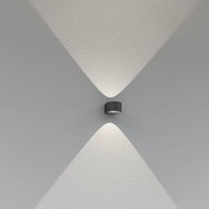 CMD LED kültéri fali lámpa 9029 üveglencsével, Fekete, Alumínium, Modern