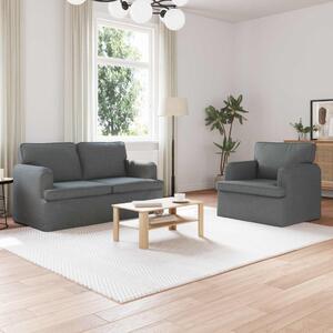 Kanapé Szett 2 pcs Sötétszürke 144 x 80 x 85 cm szövet