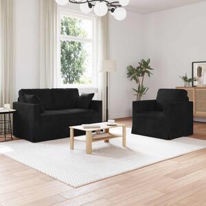 VidaXL Kanapé Szett 2 pcs Fekete 138 x 78 x 80 cm Bársony