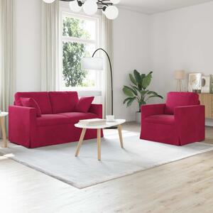 VidaXL Kanapé Szett 2 pcs Bordó 138 x 78 x 80 cm Bársony
