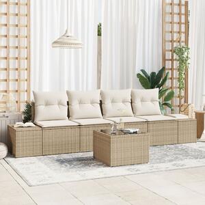 Kerti Kanapé Szett 5 db Beige és krém polirattan