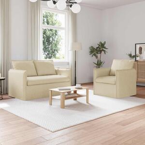 VidaXL Kanapé Szett 2 pcs Krémszínű 136 x 82 x 85 cm Szövet