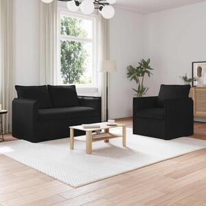 VidaXL Kanapé Szett 2 pcs Fekete 136 x 82 x 85 cm Szövet