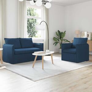 Kanapé Szett 2 pcs Kék 136 x 82 x 85 cm Szövet