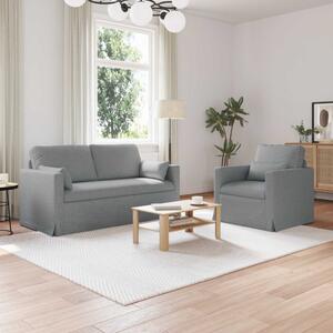 VidaXL Kanapé Szett 2 pcs Világosszürke 158 x 78 x 80 cm szövet