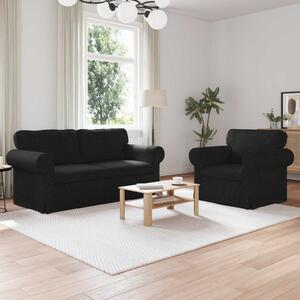 VidaXL Kanapé Szett 2 pcs Fekete 175 x 82 x 80 cm szövet