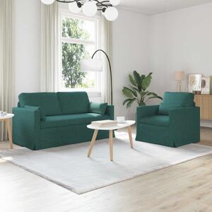 VidaXL Kanapé Szett 2 pcs Sötétzöld 158 x 78 x 80 cm szövet