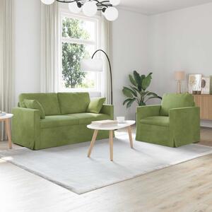 VidaXL Kanapé Szett 2 pcs Világos zöld 158 x 78 x 80 cm Bársony