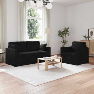VidaXL Kanapé Szett 2 pcs Fekete 158 x 78 x 80 cm Bársony