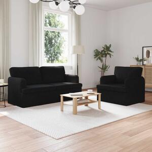 VidaXL Kanapé Szett 2 pcs Fekete 162 x 80 x 85 cm szövet