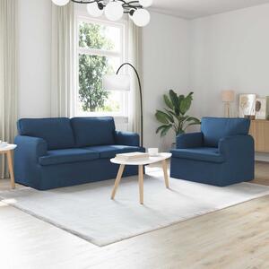 Kanapé Szett 2 pcs Kék 162 x 80 x 85 cm szövet