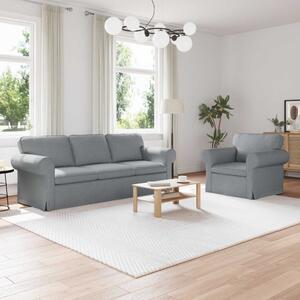 Kanapé Szett 2 pcs Világosszürke 215 x 82 x 80 cm szövet