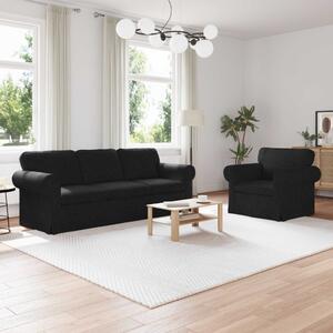 VidaXL Kanapé Szett 2 pcs Fekete 215 x 82 x 80 cm szövet