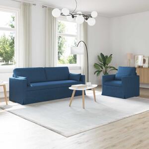 Kanapé Szett 2 pcs Kék 198 x 78 x 80 cm szövet