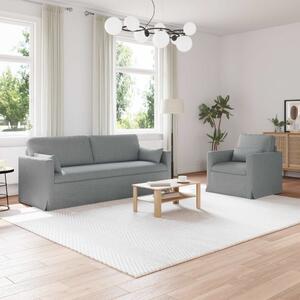 VidaXL Kanapé Szett 2 pcs Világosszürke 198 x 78 x 80 cm szövet