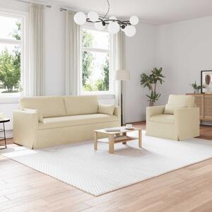 VidaXL Kanapé Szett 2 pcs Krém 198 x 78 x 80 cm szövet