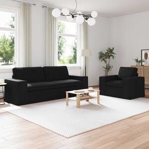 VidaXL Kanapé Szett 2 pcs Fekete 222 x 80 x 82 cm szövet