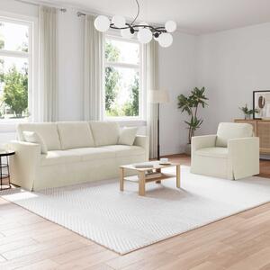 VidaXL Kanapé Szett 2 pcs Krém 198 x 78 x 80 cm Bársony