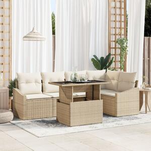 Kerti Kanapé Szett párnával tárolóval 6 pcs Beige és krém