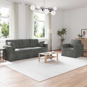 VidaXL Kanapé Szett 2 pcs Sötétszürke 198 x 78 x 80 cm Bársony
