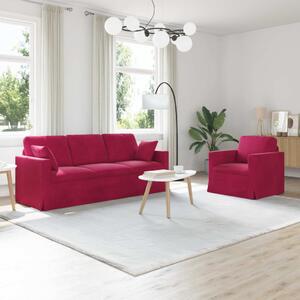 VidaXL Kanapé Szett 2 pcs Bordó 198 x 78 x 80 cm Bársony