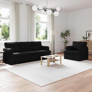 VidaXL Kanapé Szett 2 pcs Fekete 201 x 80 x 85 cm szövet