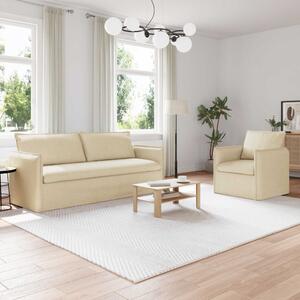 VidaXL Kanapé Szett 2 pcs Krémszínű 196 x 82 x 85 cm Szövet