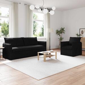 VidaXL Kanapé Szett 2 pcs Fekete 196 x 82 x 85 cm Szövet