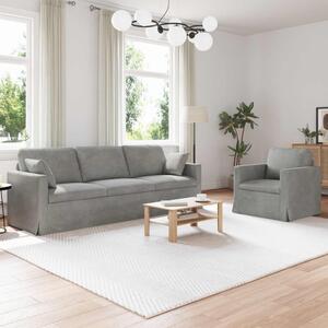 VidaXL Kanapé Szett 2 pcs Világosszürke 228 x 78 x 80 cm Bársony