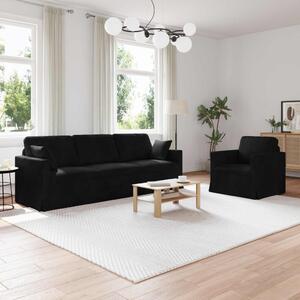 VidaXL Kanapé Szett 2 pcs Fekete Bársony