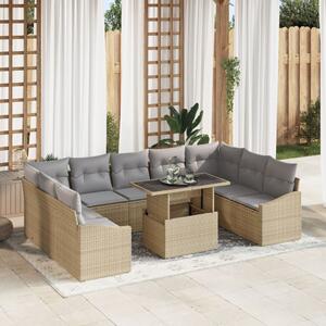 Kerti Kanapé Szett párnával 10 pcs Beige és Világosszürke