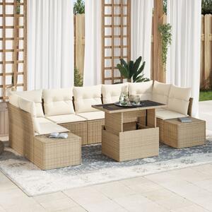 Kerti Kanapé Szett párnával 8 pcs Beige és krém